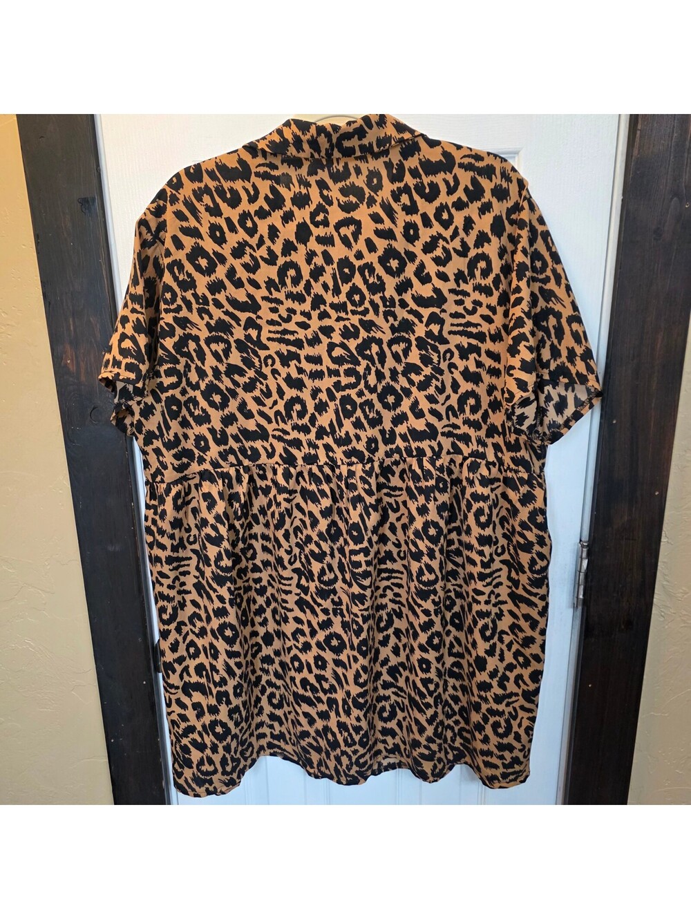 Missguided Women's Leopard Print Babydoll Mini Dress Size 10 - Picture 4 of 6